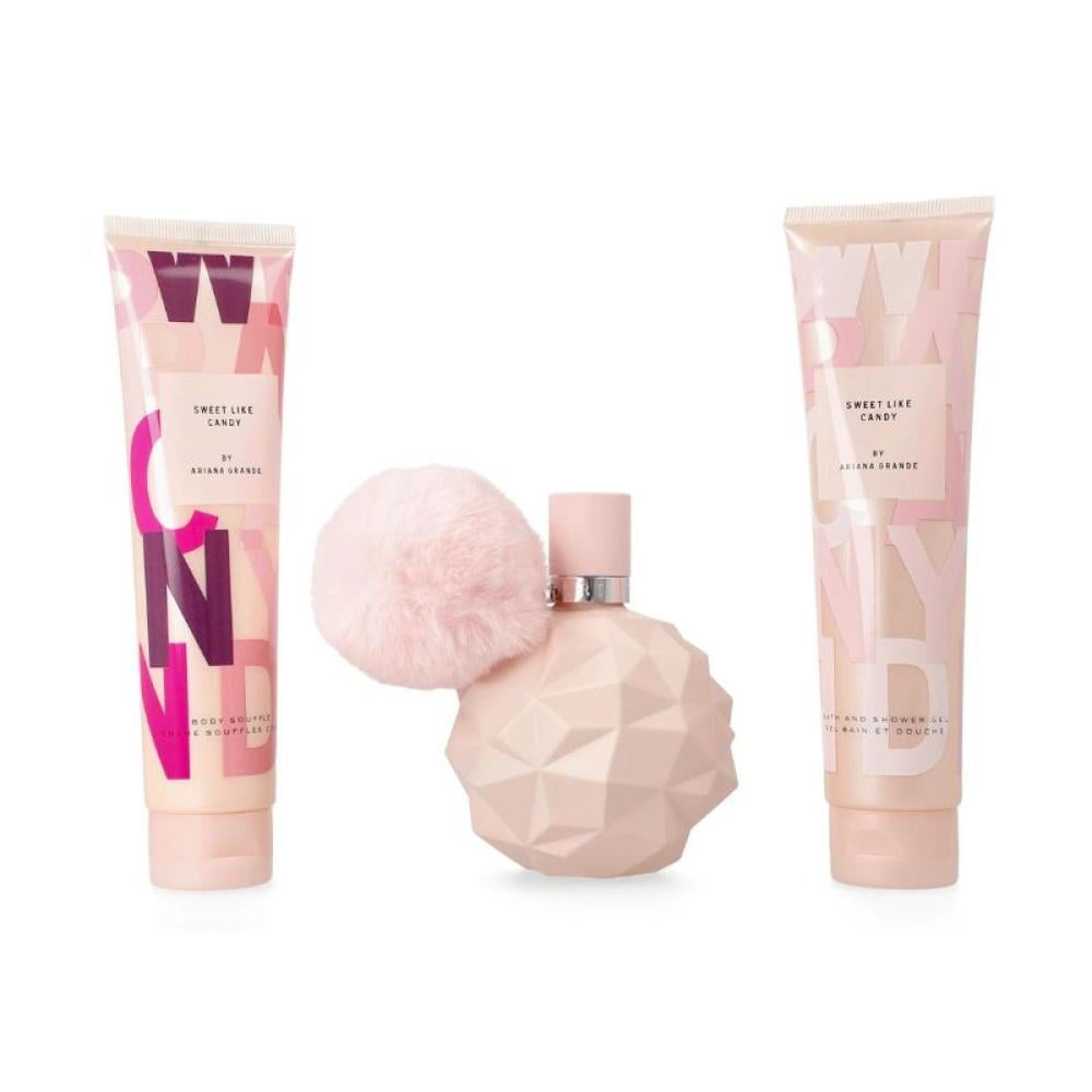 Ariana Grande Sweet Like Candy for Women Perfume Set (100ml EDP + 100ml Souffle Body Cream + 100ml Shower Gel)