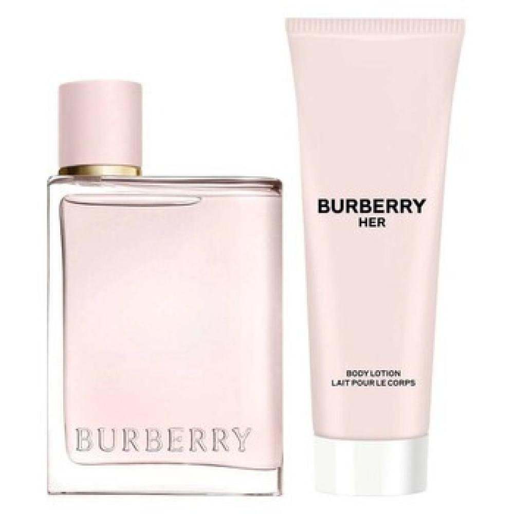 طقم عطر بربري هير للنساء أو دو بارفان 50 مل + لوشن للجسم 75 مل
