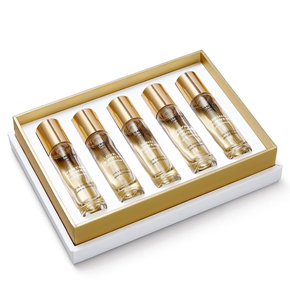 Creed Aventus For Her + Love In White + Wind Flowers + Royal Princess Oud + Spring Flower Perfume Set For Women Eau de Parfum 5x10ml