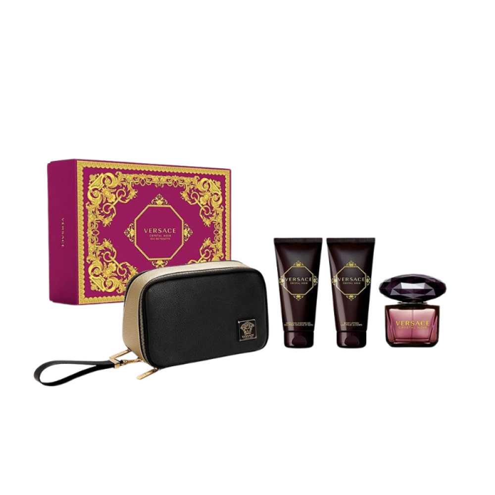 طقم فرزاتشي كريستال نوار تواليت (عطر 90مل+شاور جل 100مل+بودي لوشن 100مل+شنطة)