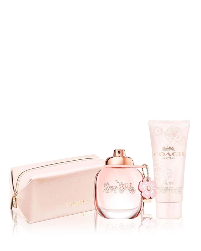 Coach Floral For Women EDP 90ml + Perfumed Body Lotion 100ml + Pouch