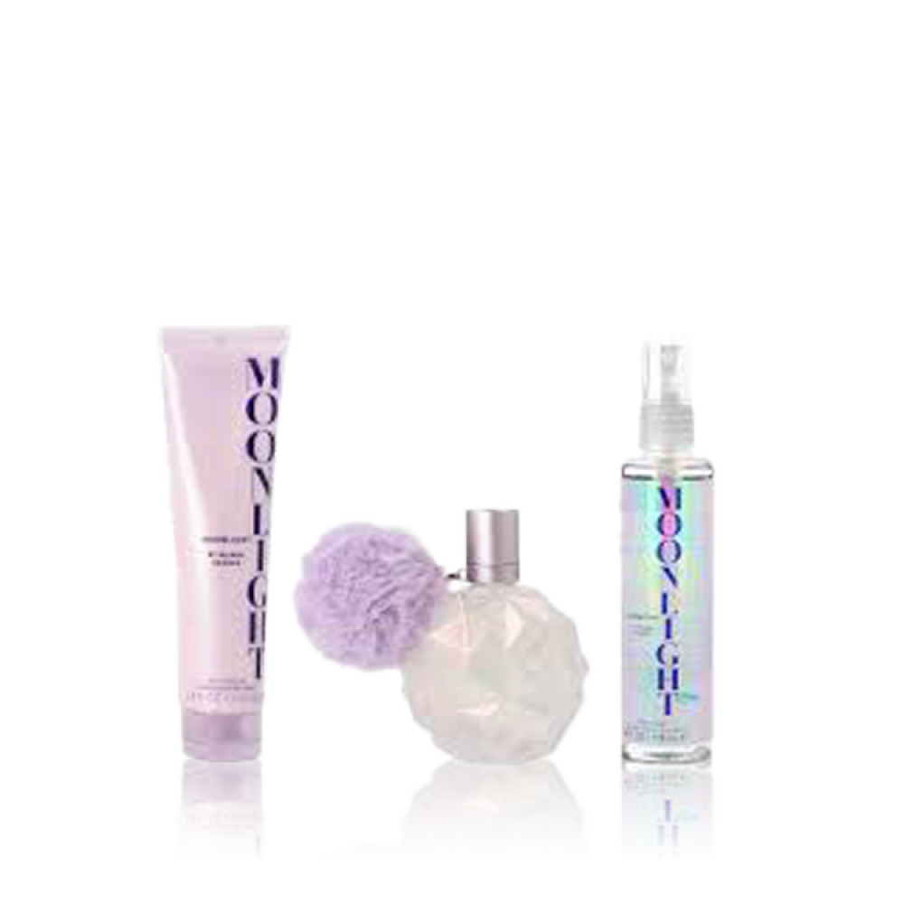 Ariana Grande Moonlight Perfume Set for Women (EDP 100ml + Body Mist 118ml + Souffle Cream 100ml)
