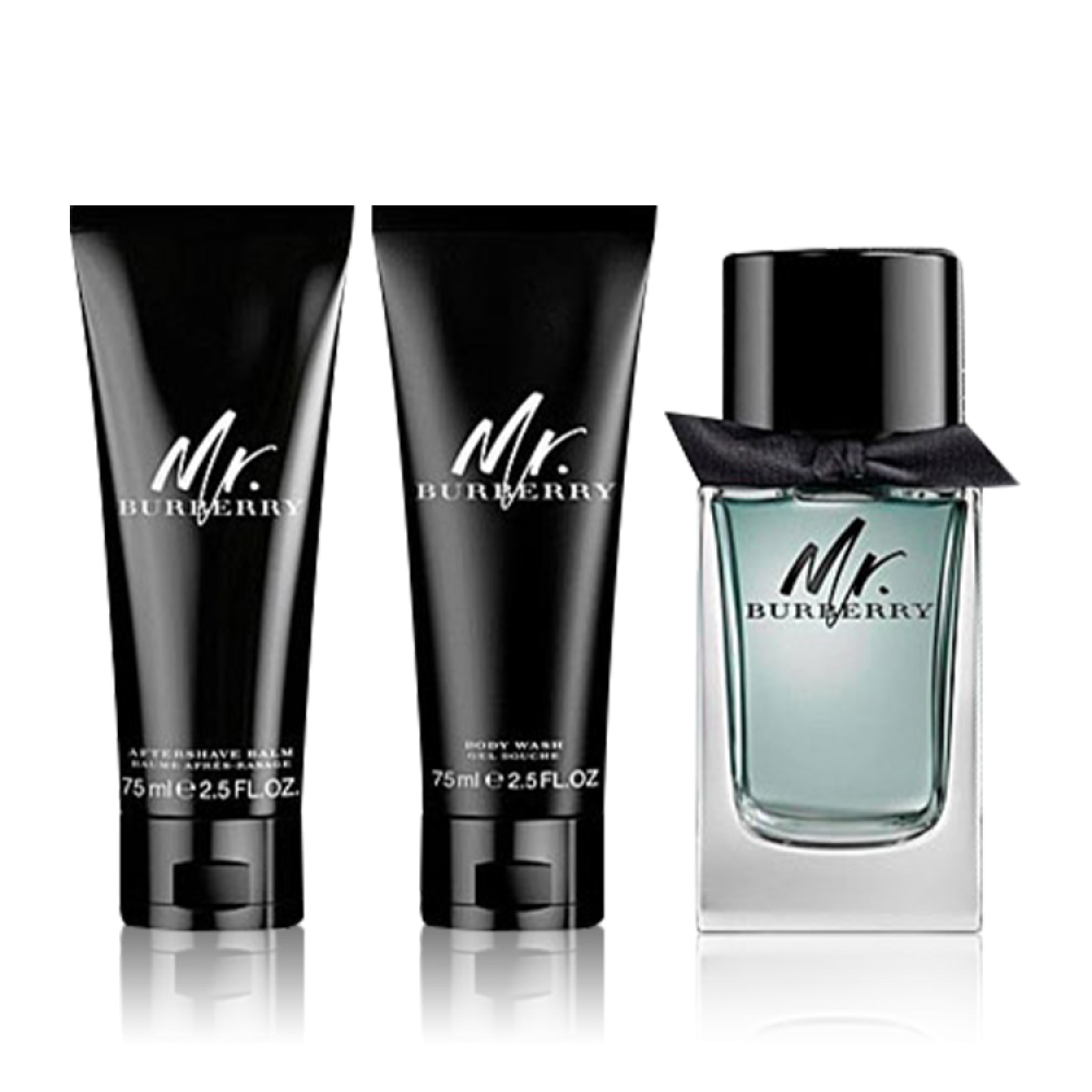 Burberry Mr. Burberry Eau de Toilette 100ml Fragrance Gift Set for Men + Aftershave Balm 75ml + Body Wash 75ml