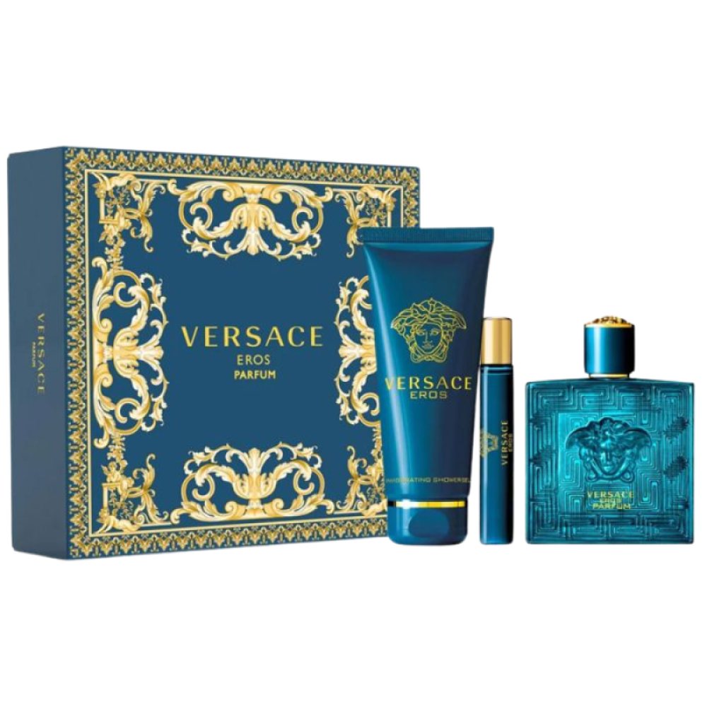 طقم فرزاتشي ايروس الرجالي أو دو بارفيوم (عطر 100مل+عينة للشنطة 10مل+شاور جل 150مل)