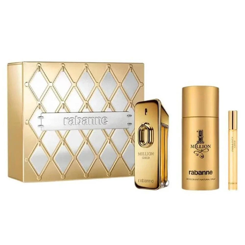 مجموعة باكو رابان ون مليون او دي تواليت (عطر 100ملي + بخاخ عطر 10ملي + بخاخ مزيل للعرق 150ملي